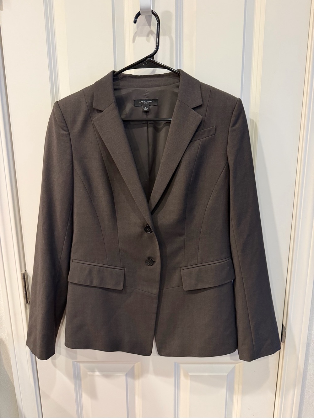 Anne Klein Women's Brown Gray Two-Button Blazer